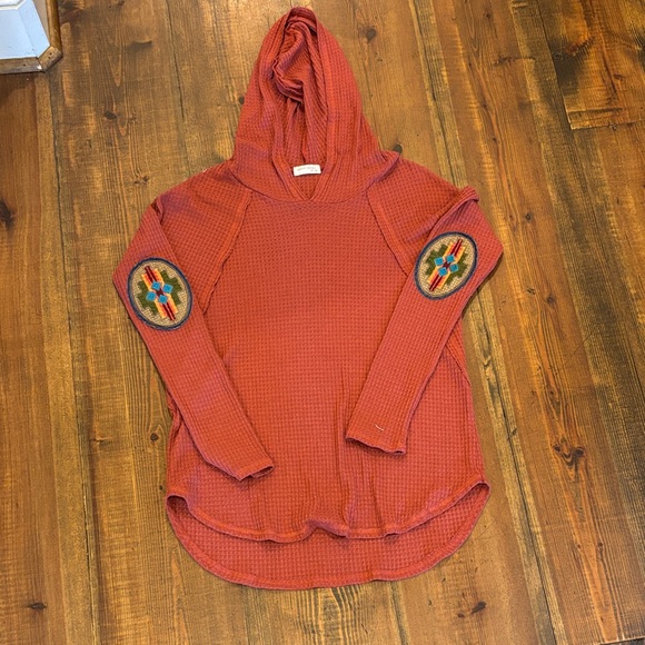 Twenty Second Rust Hoodie with Colorful Patches - Picture 1 of 2
